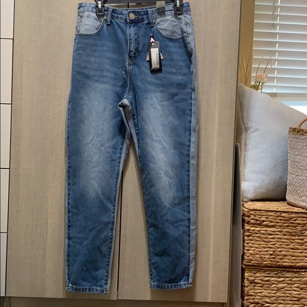 NASTY GAL Two Tone Mom Jeans